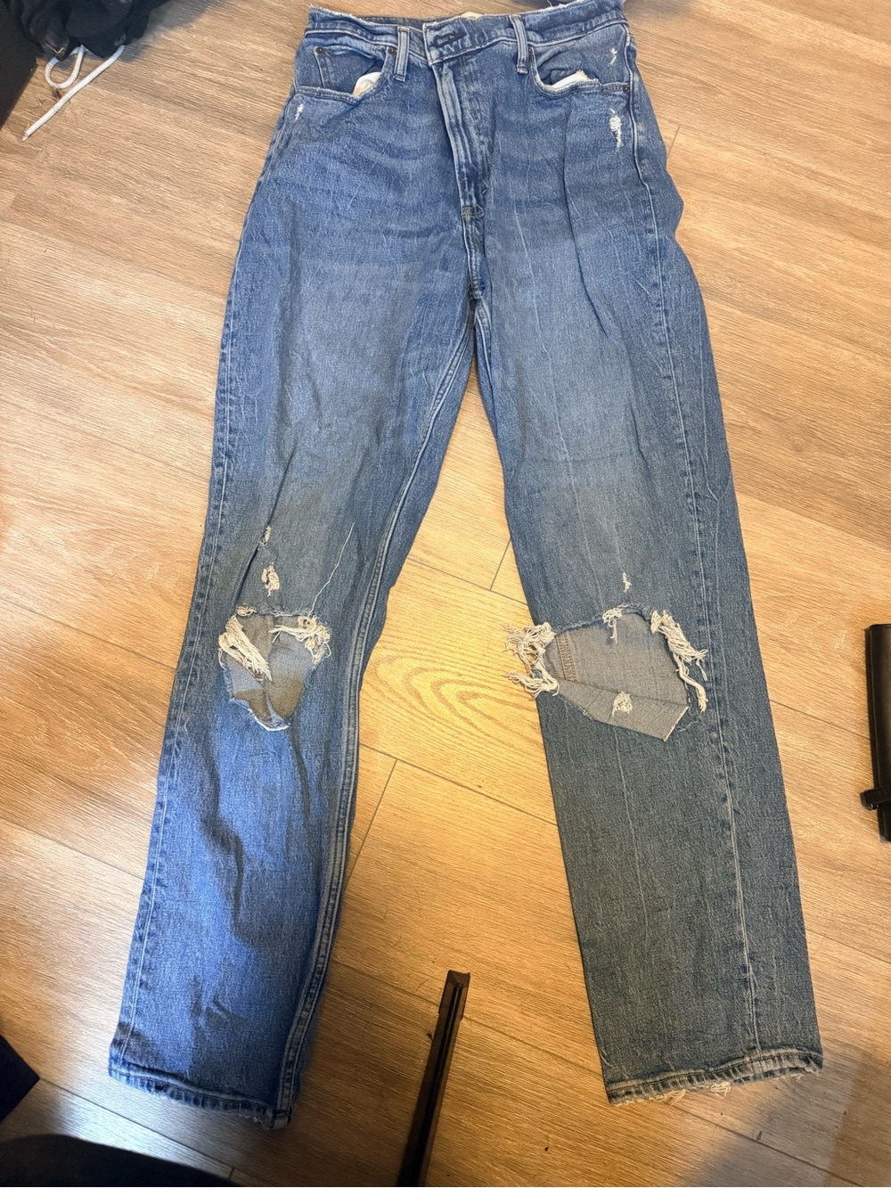 Abercrombie 90s Straight Ultra High Rise Jeans - Light Blue size 31 / 12 LONG